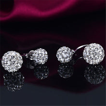 Screw Back Double-Side Full Siny Crystal Stud Earrings Women Silver Crystal Earrings Women Ear Jewelry J4U66