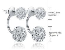 Screw Back Double-Side Full Siny Crystal Stud Earrings Women Silver Crystal Earrings Women Ear Jewelry J4U66