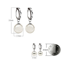 Girls Elegant Silver Pearls Pendant Ear Silver Plated Earrings Jewelry  J4U66