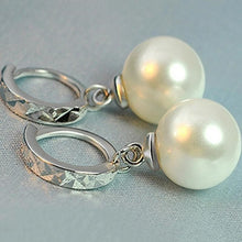 Girls Elegant Silver Pearls Pendant Ear Silver Plated Earrings Jewelry  J4U66