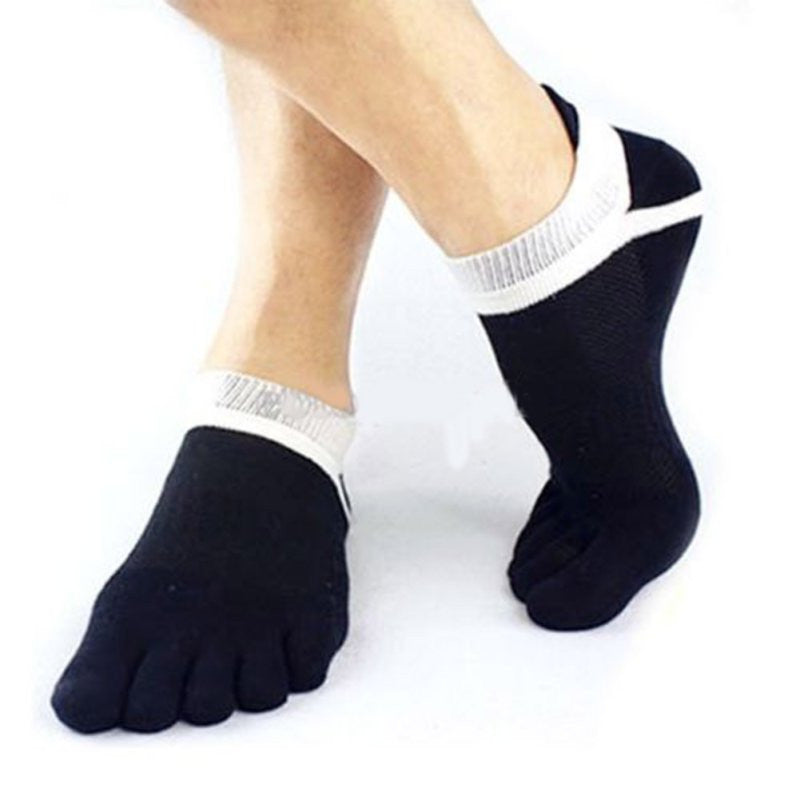 mens cotton toe sock pure five finger socks breathable J4U66