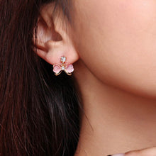 women alloy opal rhinstone stud earcat eye stone dangle J4U66