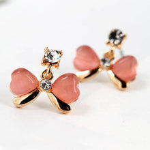 Alloy Opal Rhinstone Stud Ear Cat Eye Stone Drop DangleJFY66
