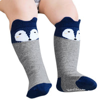 newborn 0~4 years kids girl boy animal pattern anti slip knee high baby socks J4U66