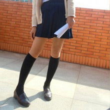 women girl thigh knee high stockings black long cotton stocking leg warmer J4U66