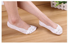 Women's Cotton Blend Lace Antiskid Invisible Liner Low Cut Socks Boat 5 Colors  J4U66