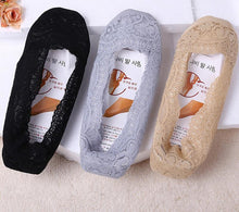 Women's Cotton Blend Lace Antiskid Invisible Liner Low Cut Socks Boat 5 Colors  J4U66