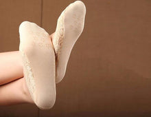 Women's Cotton Blend Lace Antiskid Invisible Liner Low Cut Socks Boat 5 Colors  J4U66