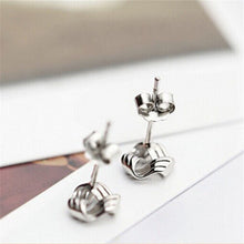 Women simple Silver Plated earrings rhyme flow models stud earrings J4U66