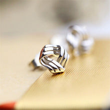 Women simple Silver Plated earrings rhyme flow models stud earrings J4U66
