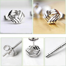 Women simple Silver Plated earrings rhyme flow models stud earrings J4U66