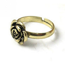 Adjustable Size  Gift Rose Bronze Sweet Elegant Style Beautiful Ancient Personality Flower Rings J4U66