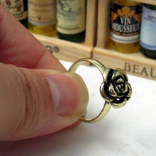Adjustable Size  Gift Rose Bronze Sweet Elegant Style Beautiful Ancient Personality Flower Rings J4U66