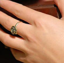 Adjustable Size  Gift Rose Bronze Sweet Elegant Style Beautiful Ancient Personality Flower Rings J4U66