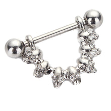 Skull Nipple Piercing Bar Shield Barbell Ring Jewel Gem Surgical Stainless Steel For Women Body Jewelry J4U66