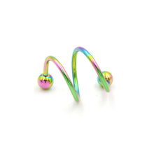 Unique Stainless Steel Ball Spiral Twisted Ear Bone Piercing Earrings Nose Stud Lip Ring Women Body Jewelry J4U66