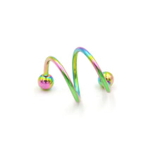 Unique Stainless Steel Ball Spiral Twisted Ear Bone Piercing Earrings Nose Stud Lip Ring Women Body Jewelry J4U66