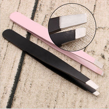 stainless steel slant tip hair removal eyebrow tweezer useful beatiful makeup tool J4U66
