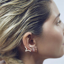 s Punk Ear Cuff Wrap Five Pointed Star Clip On Earring Non Piercing J4U66