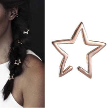 s Punk Ear Cuff Wrap Five Pointed Star Clip On Earring Non Piercing J4U66