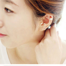 s Sweet Exquisite Double Imitation Peals Ear Cuffs Ear Clamp Ear Clip Earrings for Women Girls Bijoux Gifts J4U66