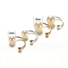 s Sweet Exquisite Double Imitation Peals Ear Cuffs Ear Clamp Ear Clip Earrings for Women Girls Bijoux Gifts J4U66