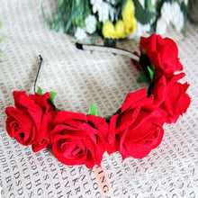 rose floral flower garland crown headband hair band bridal festival clip holiday J4U66