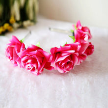 rose floral flower garland crown headband hair band bridal festival clip holiday J4U66