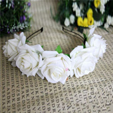 rose floral flower garland crown headband hair band bridal festival clip holiday J4U66