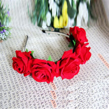 Rose Floral Flower Garland Crown Headband Hair Band Bridal Festival Clip HolidayJFY66