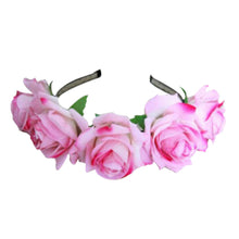 Rose Floral Flower Garland Crown Headband Hair Band Bridal Festival Clip HolidayJFY66