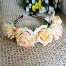 rose floral flower garland crown headband hair band bridal festival clip holiday J4U66