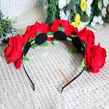 rose floral flower garland crown headband hair band bridal festival clip holiday J4U66