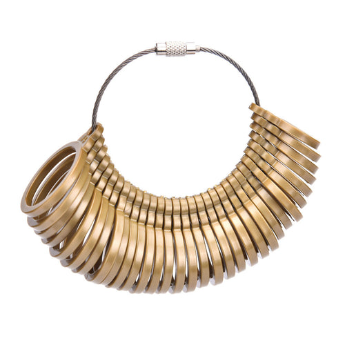 32 Pcs Measure Gauge Set Ring Sizer Finger Sizing Jeweler Jewelry Size Tool Gold color J4U66