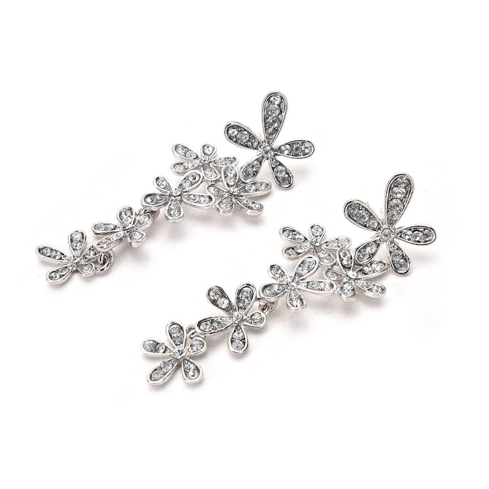 jewelry drop snowflake earring Full crystal stone dangle earring long drop earrings for women J4U66