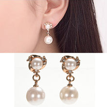 imitation pearl earrings women double created simulated pearl ear stud earrings for women  J4U66