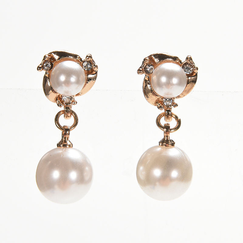 imitation pearl earrings women double created simulated pearl ear stud earrings for women  J4U66