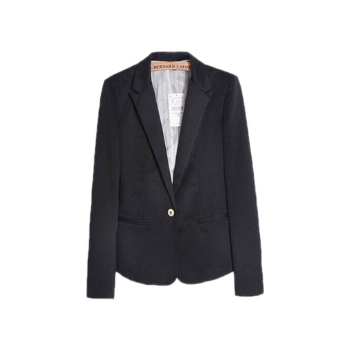 Casual Slim Solid Women Suit Blazer Women Candy Color Jacket Coat Single Button Work Suit Outwear With Lining Vogue J4U66