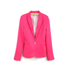 Casual Slim Solid Women Suit Blazer Women Candy Color Jacket Coat Single Button Work Suit Outwear With Lining Vogue J4U66