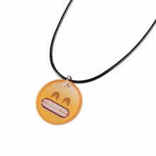 Cute Emoji Picture Pendant Necklace Leather Chain Emoticons Cabochon Collars for Women Fine Jewelry J4U66
