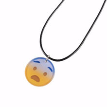 Cute Emoji Picture Pendant Necklace Leather Chain Emoticons Cabochon Collars for Women Fine Jewelry J4U66