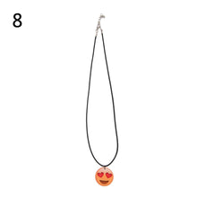 Cute Emoji Picture Pendant Necklace Leather Chain Emoticons Cabochon Collars for Women Fine Jewelry J4U66