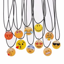 Cute Emoji Picture Pendant Necklace Leather Chain Emoticons Cabochon Collars for Women Fine Jewelry J4U66