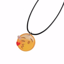 Cute Emoji Picture Pendant Necklace Leather Chain Emoticons Cabochon Collars for Women Fine Jewelry J4U66
