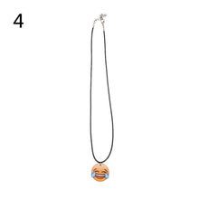 Cute Emoji Picture Pendant Necklace Leather Chain Emoticons Cabochon Collars for Women Fine Jewelry J4U66