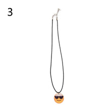 Cute Emoji Picture Pendant Necklace Leather Chain Emoticons Cabochon Collars for Women Fine Jewelry J4U66