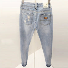 Style Women Jeans ripped Holes Harem Pants Jeans Slim vintage boyfriend jeans for women J4U66