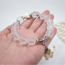 Women Natural Matte Crystal Bracelets Super Sweet Elephant Bracelet Women Jewelry J4U66