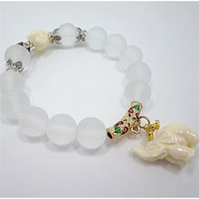 Women Natural Matte Crystal Bracelets Super Sweet Elephant Bracelet Women Jewelry J4U66
