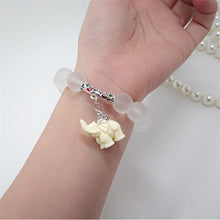 Women Natural Matte Crystal Bracelets Super Sweet Elephant Bracelet Women Jewelry J4U66